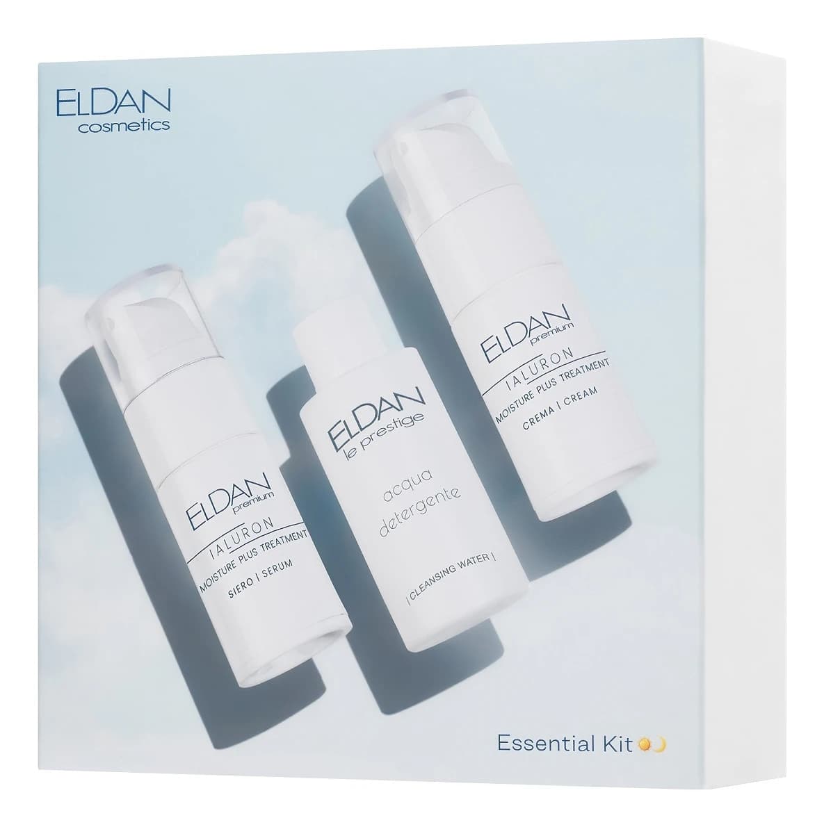 ELDAN Cosmetics Набор для лица Гиалуроновая кислота (очищающее средство 50мл + сыворотка-флюид 15мл + крем 24 часа 15мл