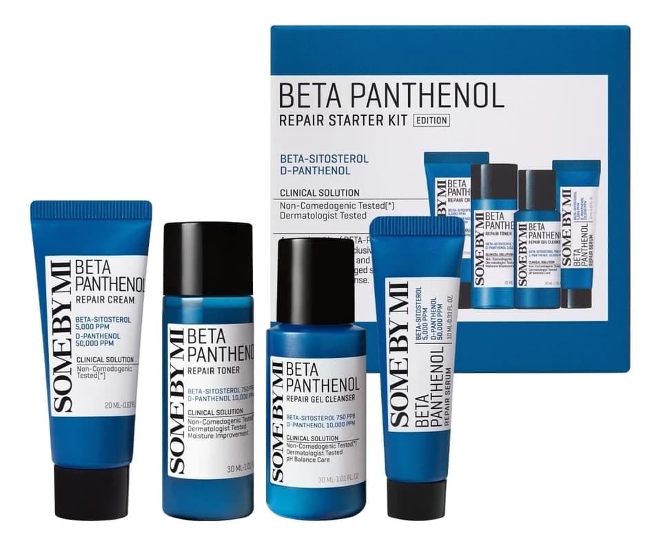 Some By Mi Набор для лица с бета-пантенолом и пробиотиками Beta Panthenol (гель д/умывания + крем 20мл + тонер 30мл + сыворотка 10мл
