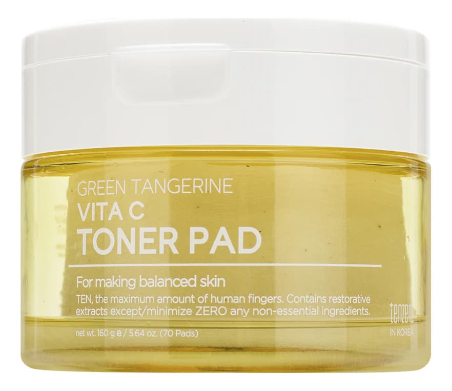 TENZERO Освежающие пэды с экстрактом зеленого мандарина Green Tangerine Vita C Toner Pad
