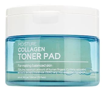 TENZERO Увлажняющие пэды для лица с коллагеном Moisture Collagen Toner Pad