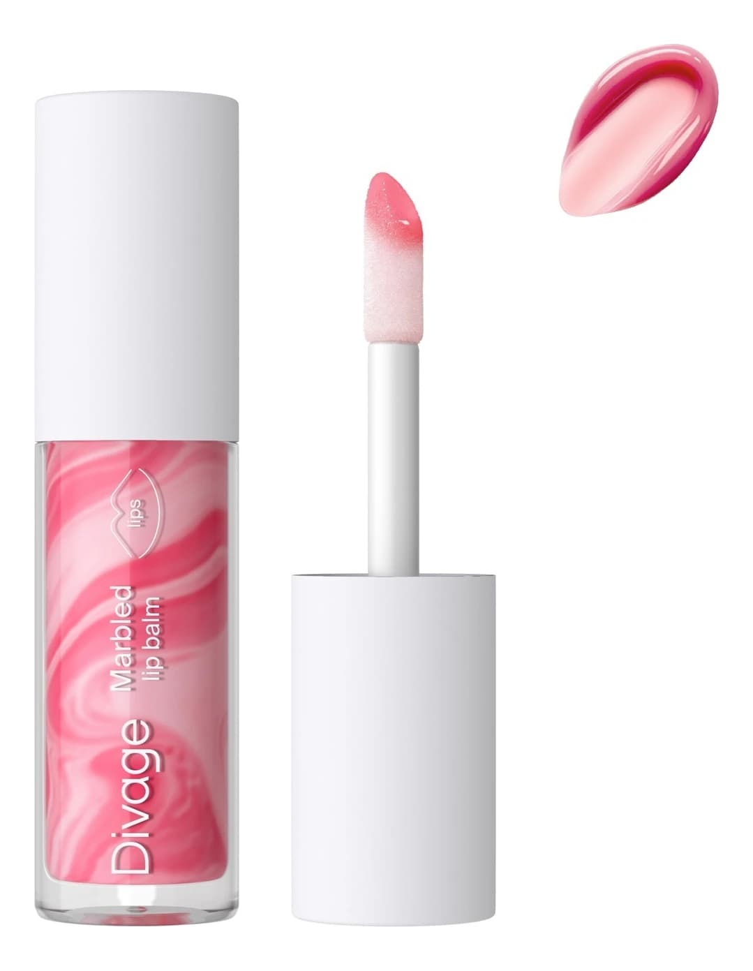 Divage Бальзам для губ Marbled Lip Balm 02 холодный розовый
