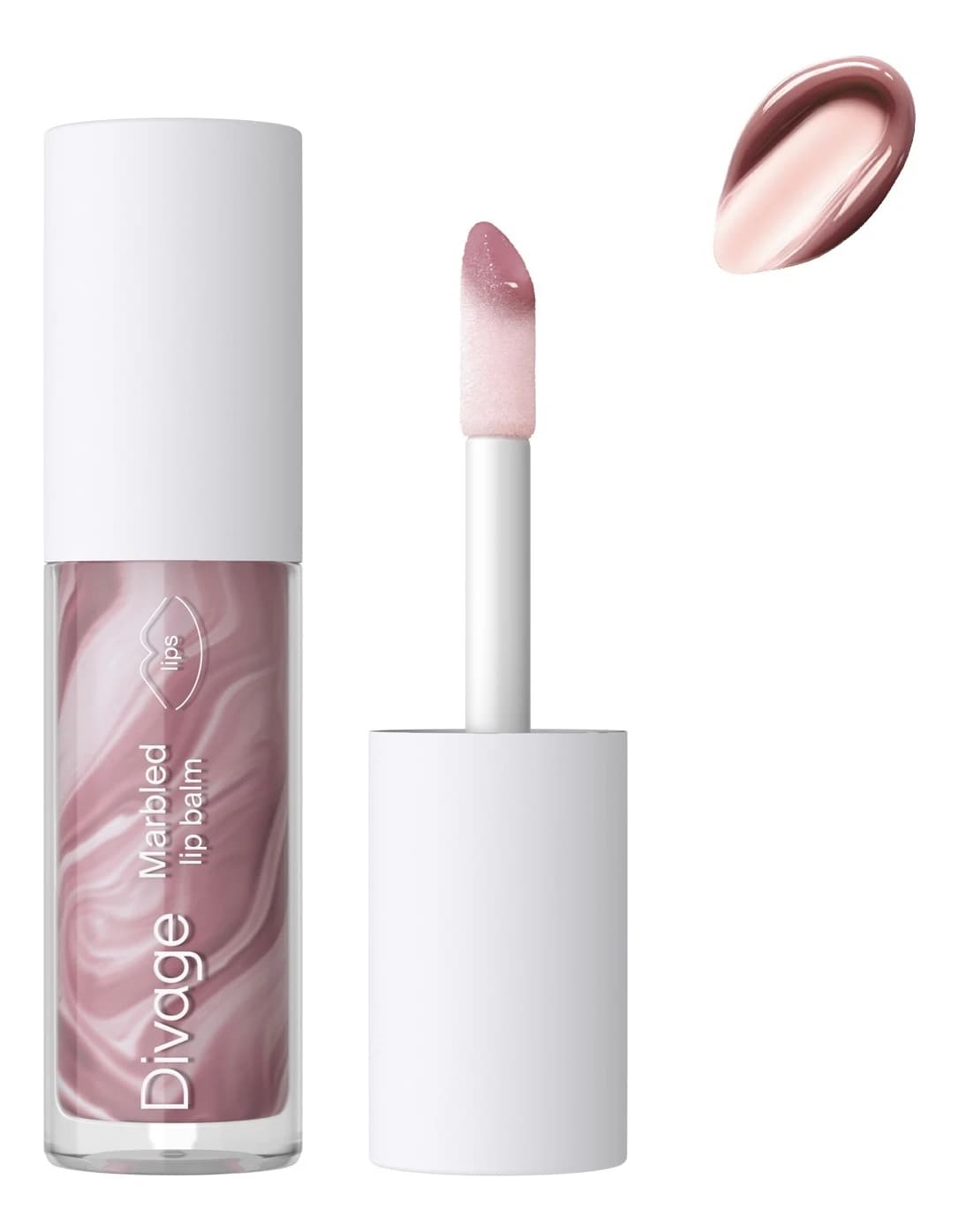 Divage Бальзам для губ Marbled Lip Balm 04 пыльная роза