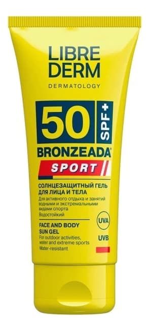 Librederm Солнцезащитный гель для лица и тела Bronzeada Sport SPF50+ Гель