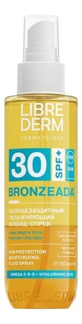 Librederm Солнцезащитный увлажняющий флюид-спрей Bronzeada SPF30+