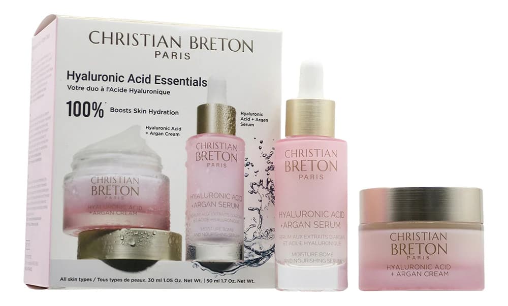 Christian Breton Набор для лица с гиалуроновой кислотой и аргановым маслом Hyaluronic Acid Essentials (сыворотка + крем 50мл