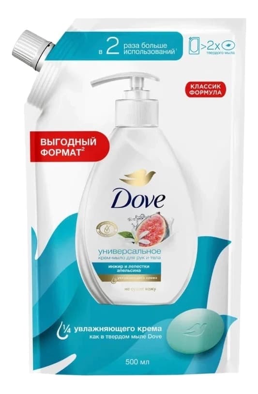 Dove Жидкое крем-мыло для рук и тела Инжир и лепестки апельсина