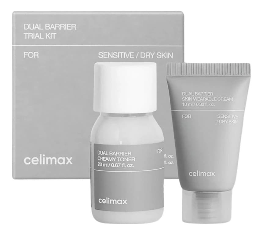 Celimax Набор для восстановления защитного барьера лица Dual Barrier Trial (кремовый тонер + крем 10мл)