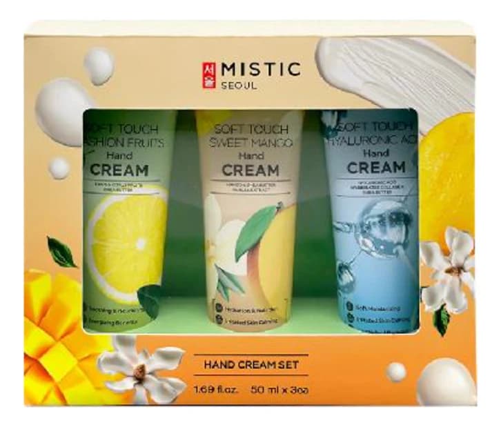 MISTIC Набор кремов для рук Hand Cream Set 3* (Sweet Mango + Fashion Fruits + Hyaluronic Acid)