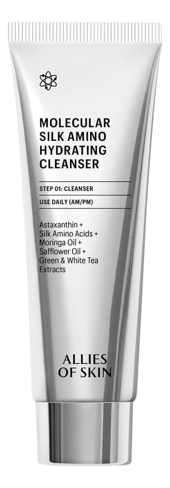 Allies of Skin Очищающий гель-пенка для лица с аминокислотами шелка Molecular Silk Amino Hydrating Cleanser Гель-пенка