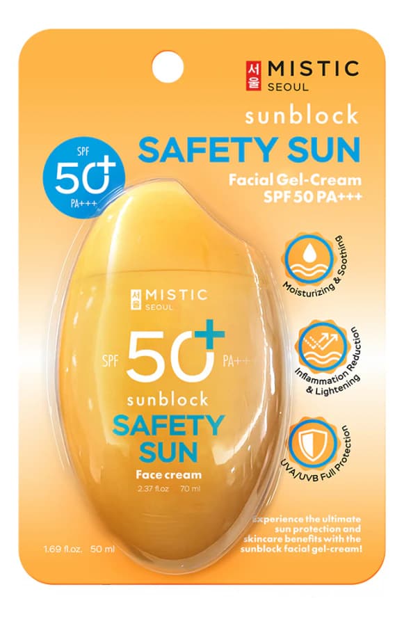 MISTIC Солнцезащитный гель-крем для лица Sunblock Safety Sun Gel-Cream SPF50 PA+++