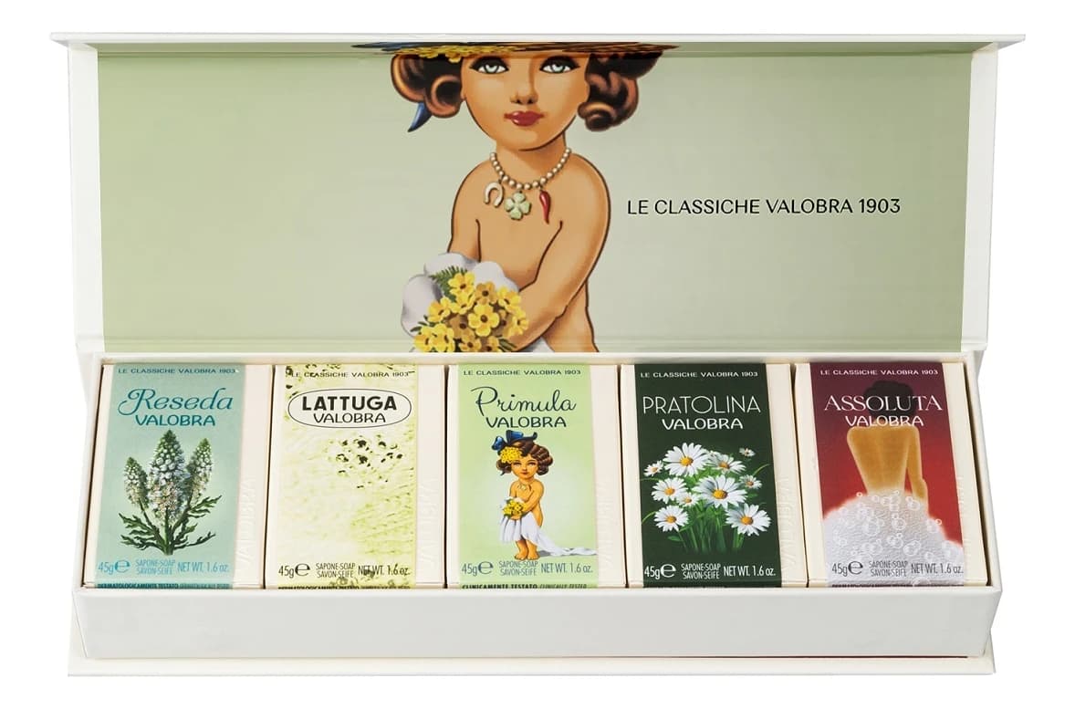 Valobra Набор туалетного мыла Primula Sapone 5* (Lattuga + Assoluta + Primula + Reseda + Pratolina)