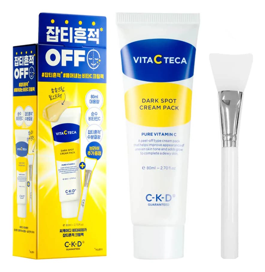 CKD Набор для лица (маска-пленка Vita C Teca Dark Spot Cream Pack + кисть