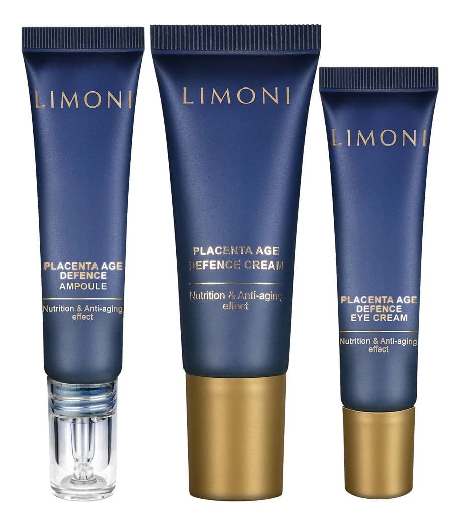 Limoni Набор для лица с экстрактом плаценты Placenta Age Defenсe (крем д/кожи вокруг глаз + крем 25мл + сыворотка 15мл
