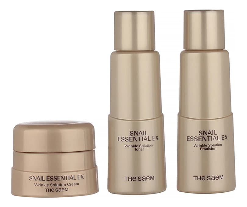 The Saem Набор для лица Snail Essential EX Wrinkle Solution Skin (тонер + эмульсия 31мл + крем 10мл)