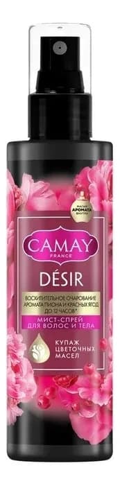 Camay Спрей-мист для тела и волос Пион и красные ягоды Desir