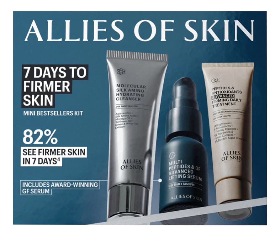 Allies of Skin Набор для лица 7 Days To Firmer Skin (гель-пенка с аминокислотами + мультипептидная сыворотка 7мл + пептидный крем 12мл)