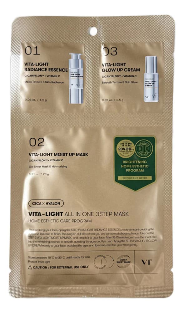 VT Cosmetics Набор для сияния кожи с витамином С Vita-Light (маска + эссенция 1,5г + крем 1,5г)