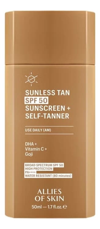 Allies of Skin Крем-автозагар для лица с антиоксидантами Sunless Tan Sunscreen + Self-Tanner SPF50 PA++++