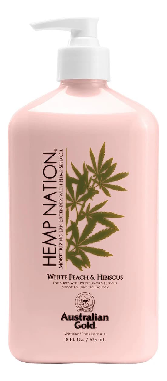 Australian Gold Увлажняющий крем для тела Hemp Nation White Peach & Hibiscus Tan Extender