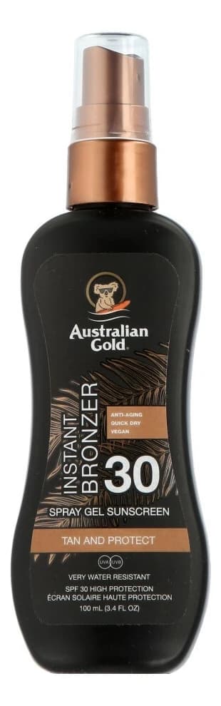 Australian Gold Солнцезащитный спрей-гель для тела с бронзатором Instant Bronzer Spray Gel Sunscreen SPF30