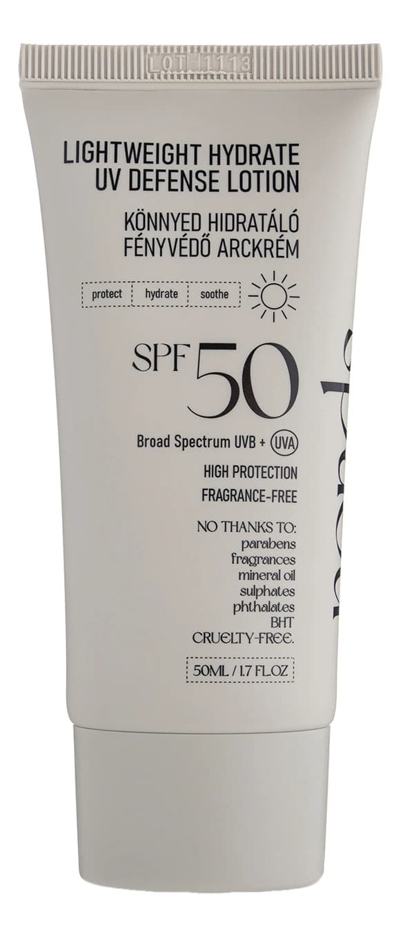 NERDS Солнцезащитный крем для лица Lightweight Hydrate UV Defense Lotion SPF50