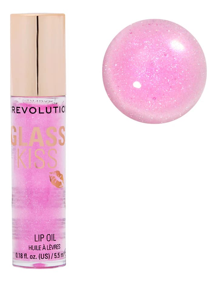 Makeup Revolution Масло для губ Glass Kiss Lip Oil Enchanted purple shimmer