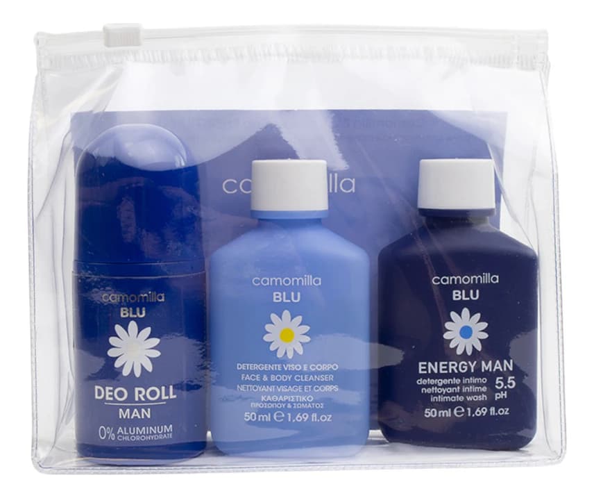 Camomilla BLU Набор для тела Energy Man (гель для интимной гигиены + дезодорант 50мл + гель для умывания 50мл)