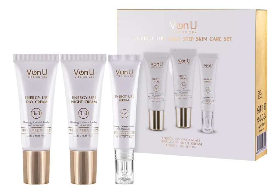 Von-U Набор для лица Energy Up! (дневной крем Day Cream + ночной крем Night Cream 25мл + сыворотка Serum 15мл