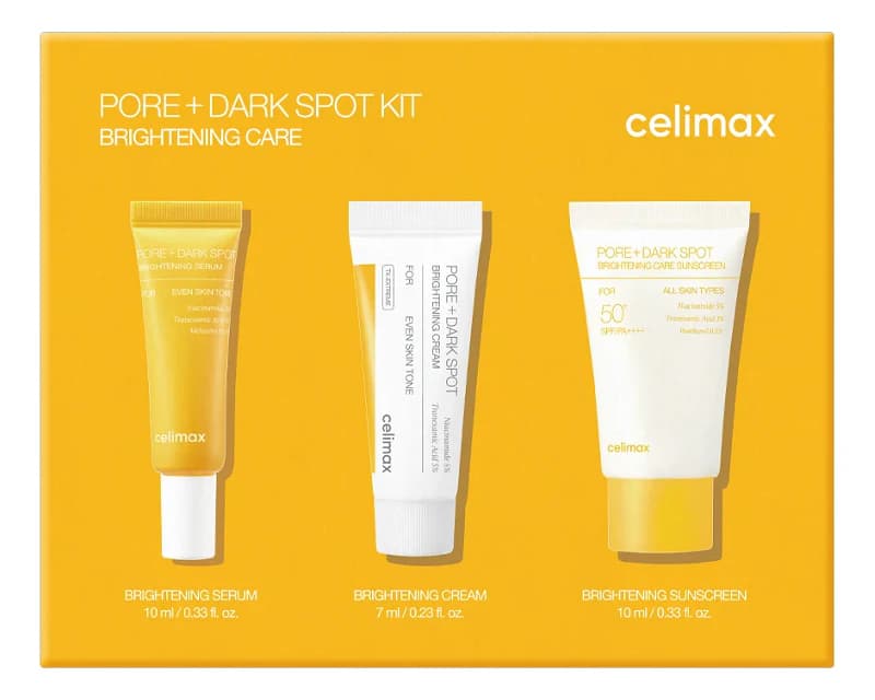 Celimax Набор для лица Pore+Dark Spot Brightening (сыворотка + крем 7мл + солнцезащитный крем 10мл)
