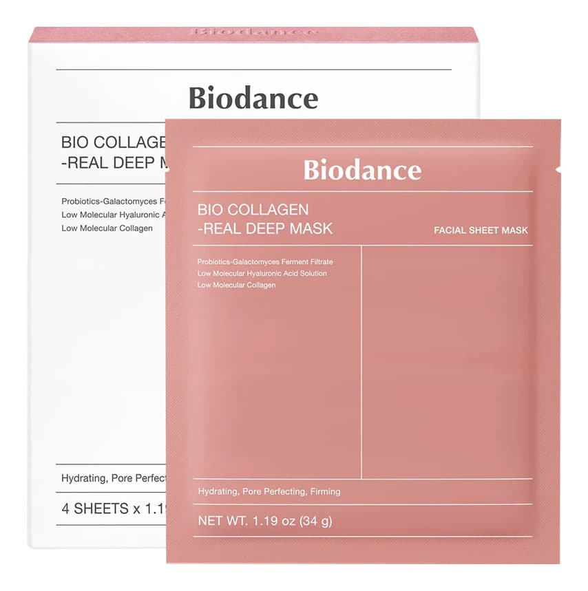 Biodance Глубокоувлажняющая гидрогелевая маска для лица с коллагеном Bio Collagen-Real Deep Mask Маска 4шт