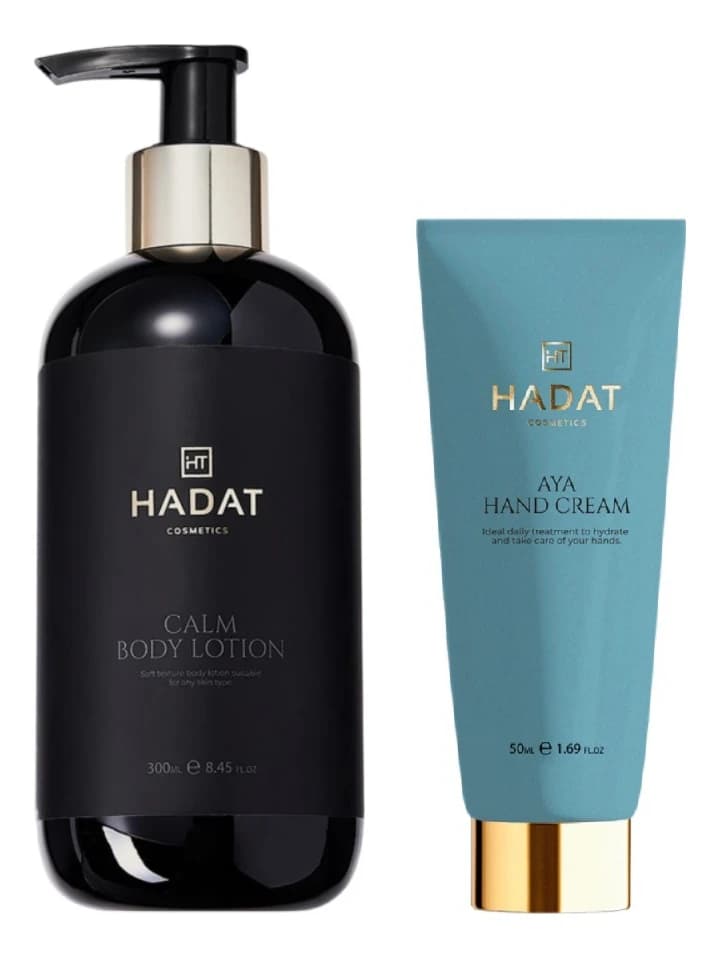 HADAT Cosmetics Набор Уход для тела и рук Calm (лосьон д/тела Body Lotion + крем д/рук Aya Hand Cream 50мл)