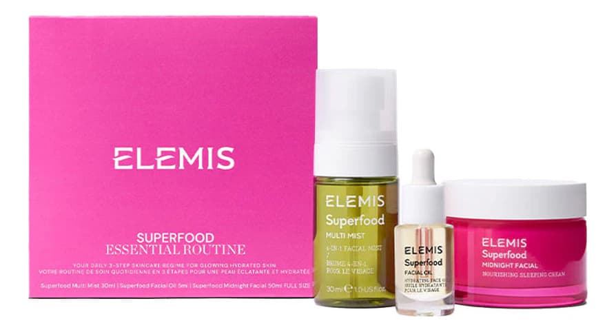 Elemis Набор для лица Superfood Essential Routine (мист Multi Mist + масло Facial Oil 5мл + ночной крем Midnight Facial 50мл)