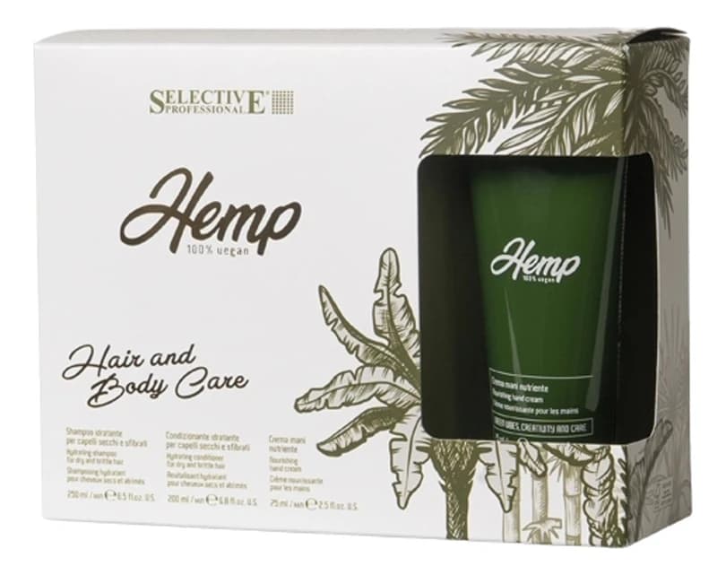 Selective Professional Набор для волос и тела Рождественский Hemp (шампунь + кондиционер 200мл + крем для тела 200мл
