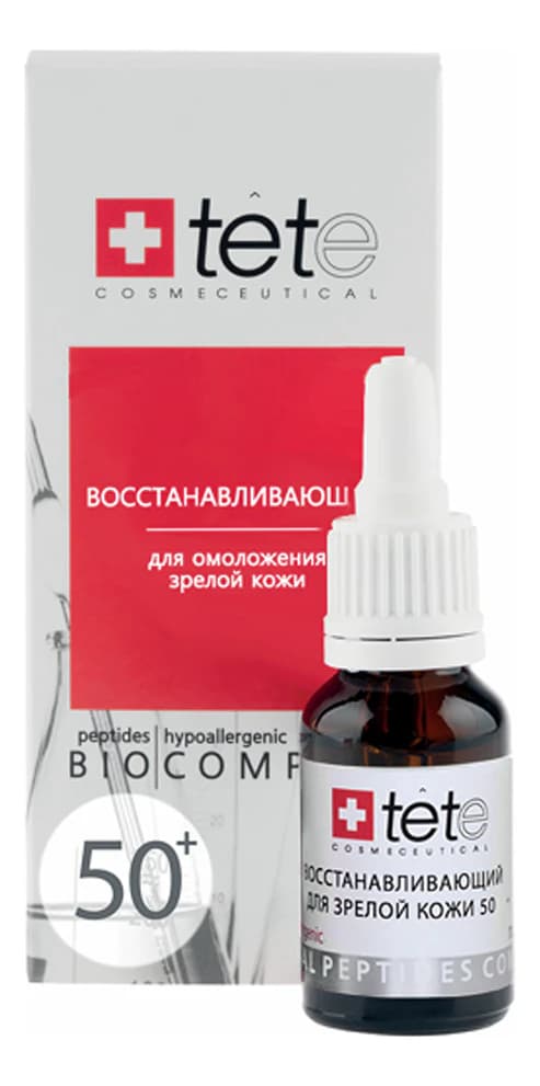 TETe Cosmeceutical Средство для восстановления зрелой кожи Peptides Hypoallergenic Biocomplex 50+