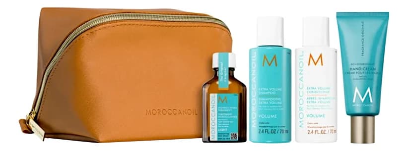 Moroccanoil Набор Volume (шампунь + кондиционер 70мл + масло 25мл + крем для рук 40мл