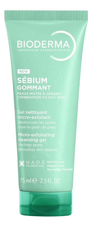 Bioderma Очищающий гель для жирной кожи лица Sebium Gommant Micro-Exfoliating Cleansing Gel