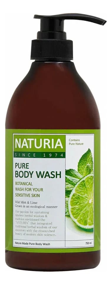 NATURIA Гель для душа Мята и лайм Pure Body Wash Wild Mint & Lime
