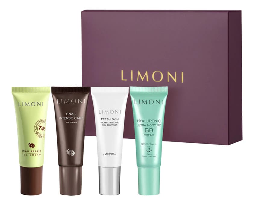 Limoni Набор для лица Daily Care (крем-гель + крем для кожи вокруг глаз 25мл + гель для умывания 25мл + BB крем 25мл