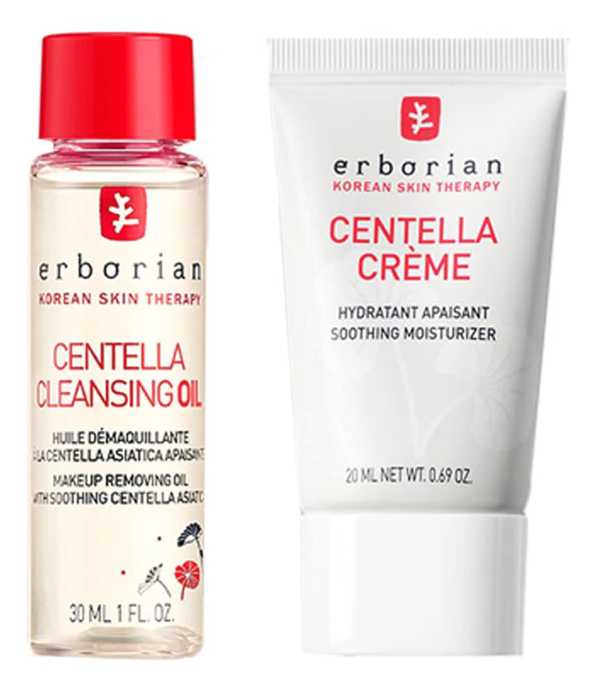 Erborian Набор для лица Дуэт для ухода центелла азиатская (Centella Cleansing Oil + Centella Creme 20мл