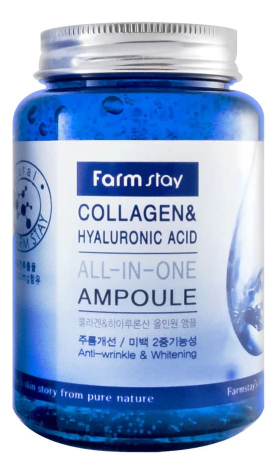 Farm Stay Ампульная сыворотка для лица с гиалуроновой кислотой и коллагеном Collagen & Hyaluronic Acid All-In-One Ampoule