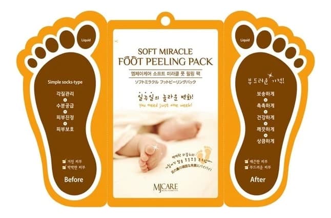 Mijin Маска-пилинг для ног MJ Care Soft Miracle Foot Peeling Pack 2*