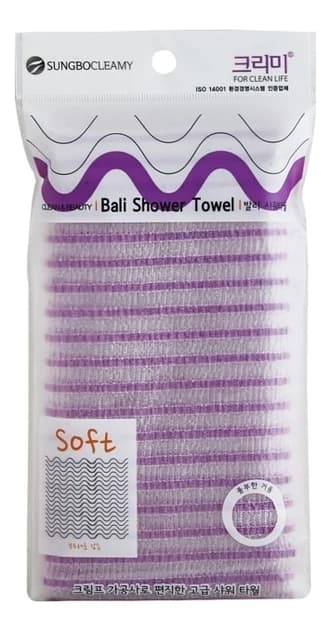 Sung Bo Cleamy Мочалка для душа Bali Shower Towel 28*100см (цвет в ассортименте