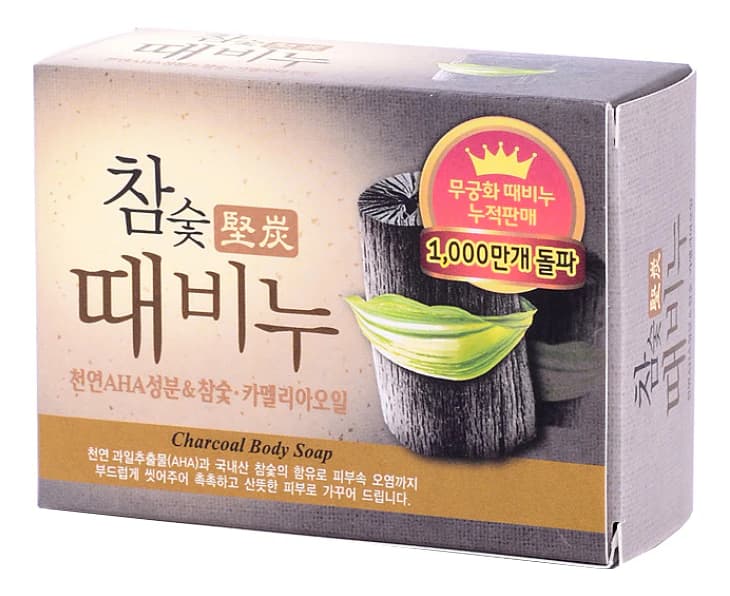 Mukunghwa Мыло-скраб с древесным углем Hardwood Charcoal Scrub Body Soap