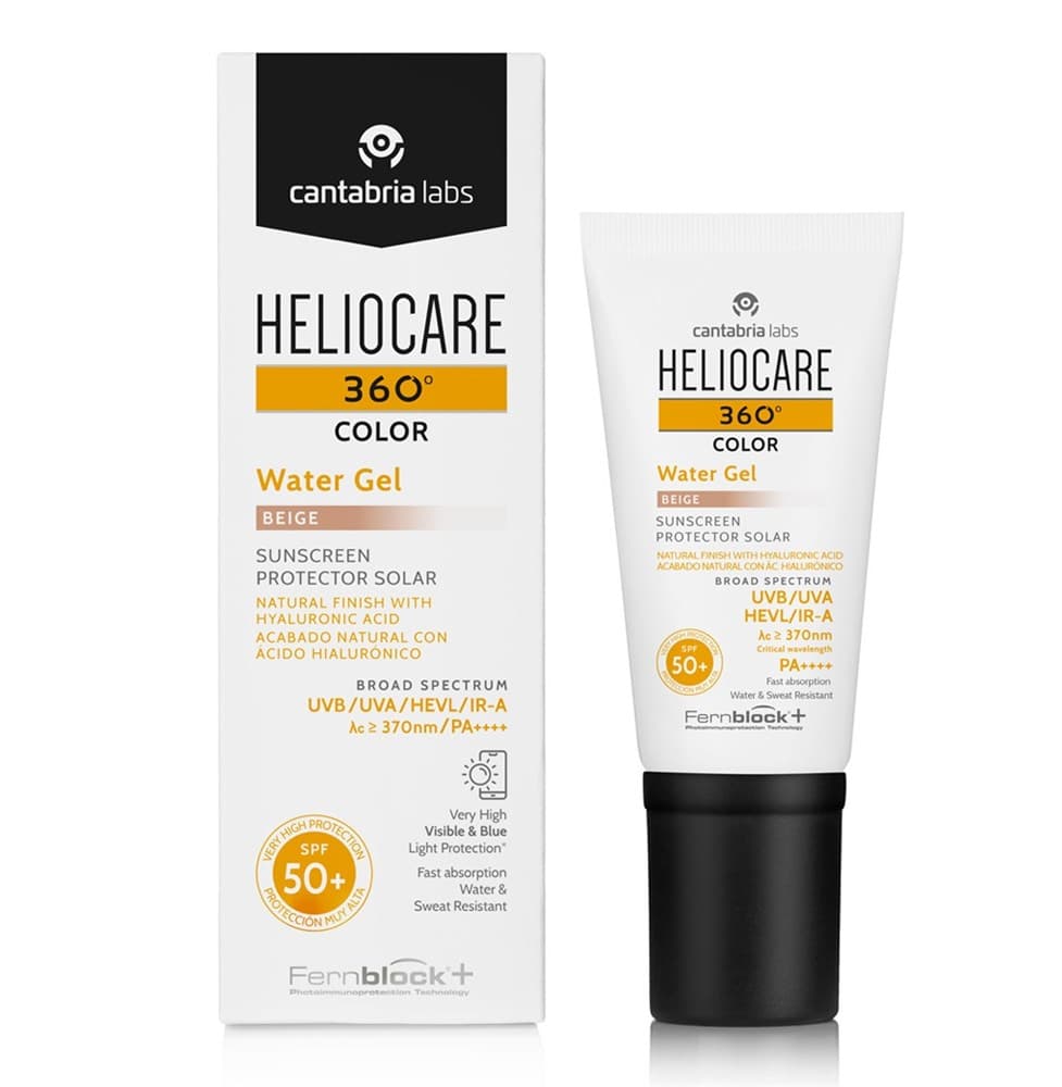 Cantabria Labs Heliocare 360° Water Gel Biege Sunscreen SPF 50+ – Солнцезащитный увлажняющий гель-флюид СЗФ 50+ (бежевый)