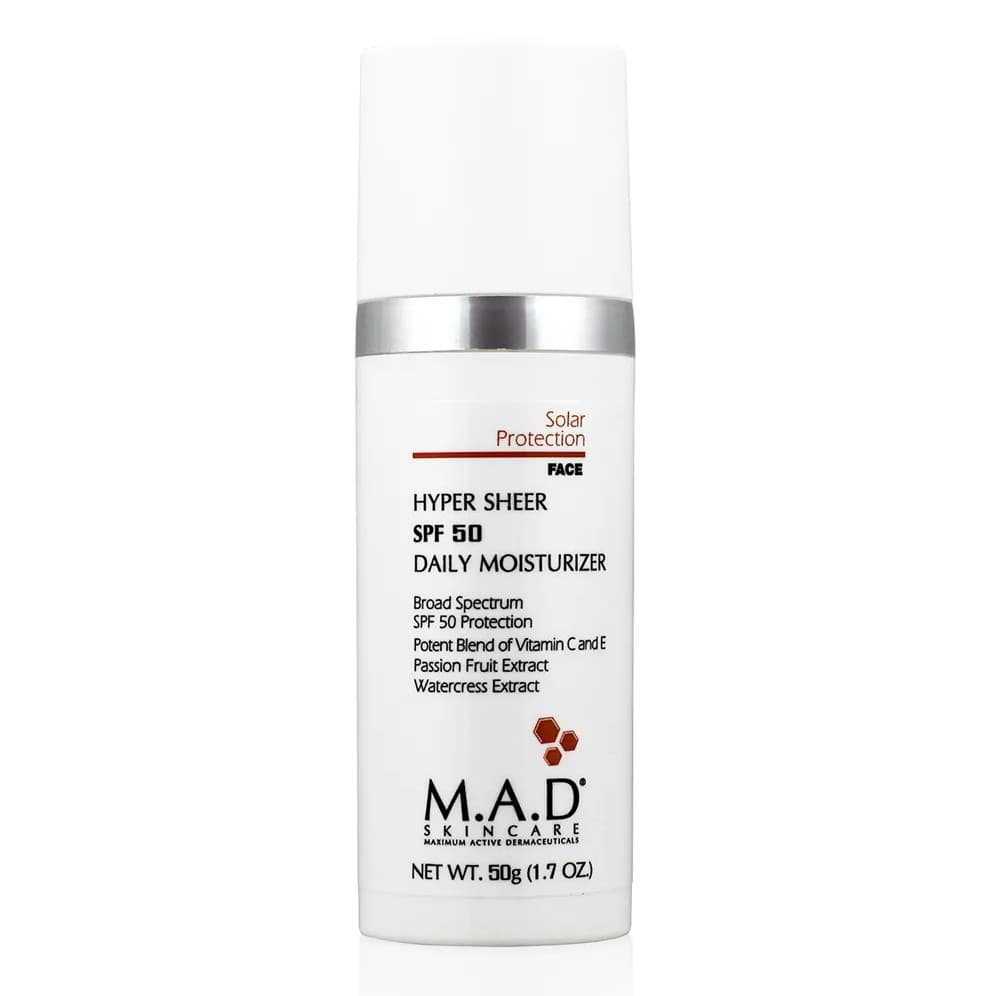 Увлажняющий крем-основа под макияж с защитой SPF 50 Hyper Sheer SPF 50 Daily Moisturizer M.A.D Skincare