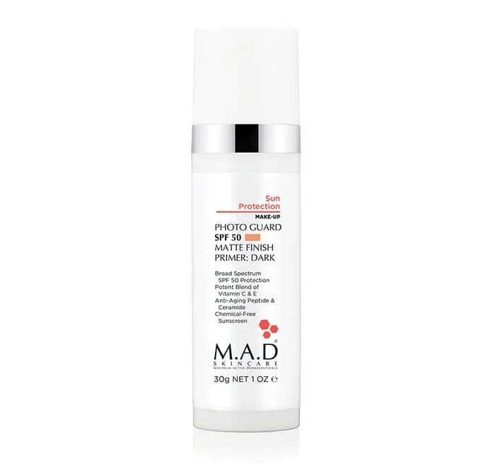 Матирующий крем-праймер с защитой SPF 50 Dark Photo Guard SPF 50 Matte Finish Primer - Dark M.A.D Skincare