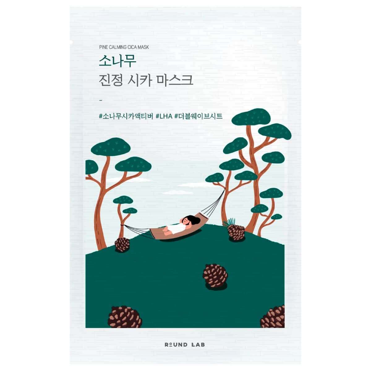 Успокаивающая маска с экстрактами сосны и центеллы Pine Calming Cica Mask Sheet, *10 шт, ROUND LAB