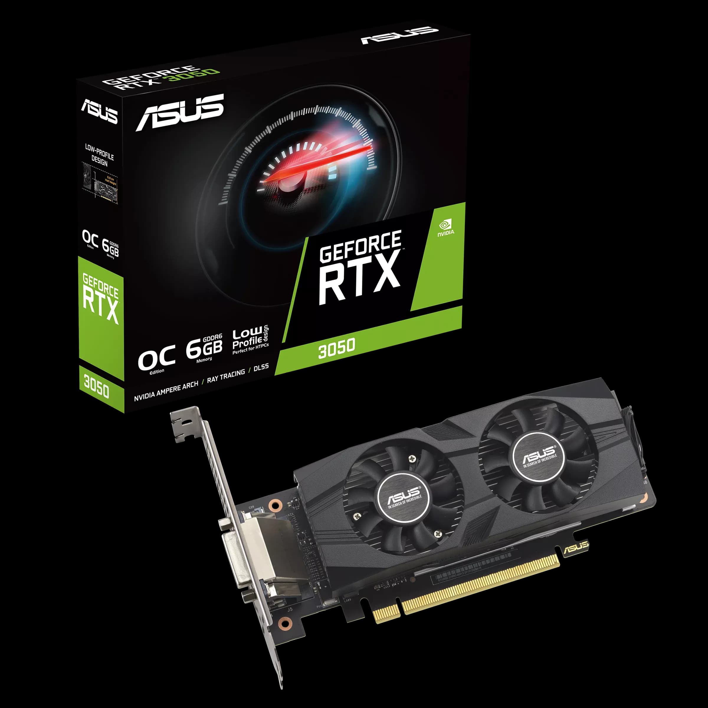 Видеокарта ASUS GeForce RTX 3050 O6G LP BRK 6Gb (90YV0KQ0-M0NA00)