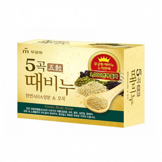 Косметическое мыло-скраб для тела со злаками Mukunghwa 5 Grains Exfoliating Body Soap
