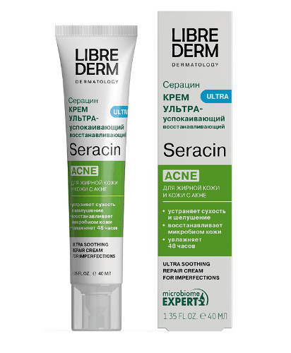 Librederm Серацин (Seracin) крем ультрауспокаивающий восстанавливающий уход против несовершенств